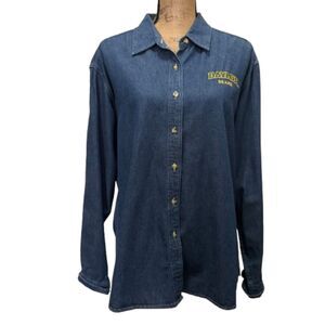Vintage Port & Company‎ Baylor Bears Denim Shirt Button Down Collegiate Size XL